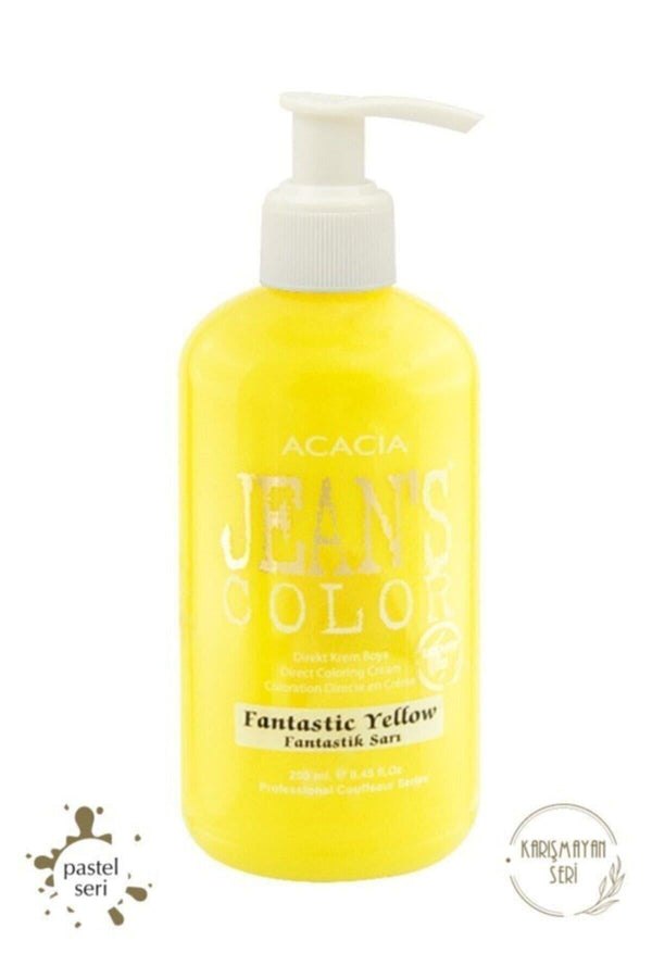 Acacia Jean's Color Fantastik Sarı 250 Ml. Fantastic Yellow Pastel Amonyaksız Balyaj Renkli Saç Boyası