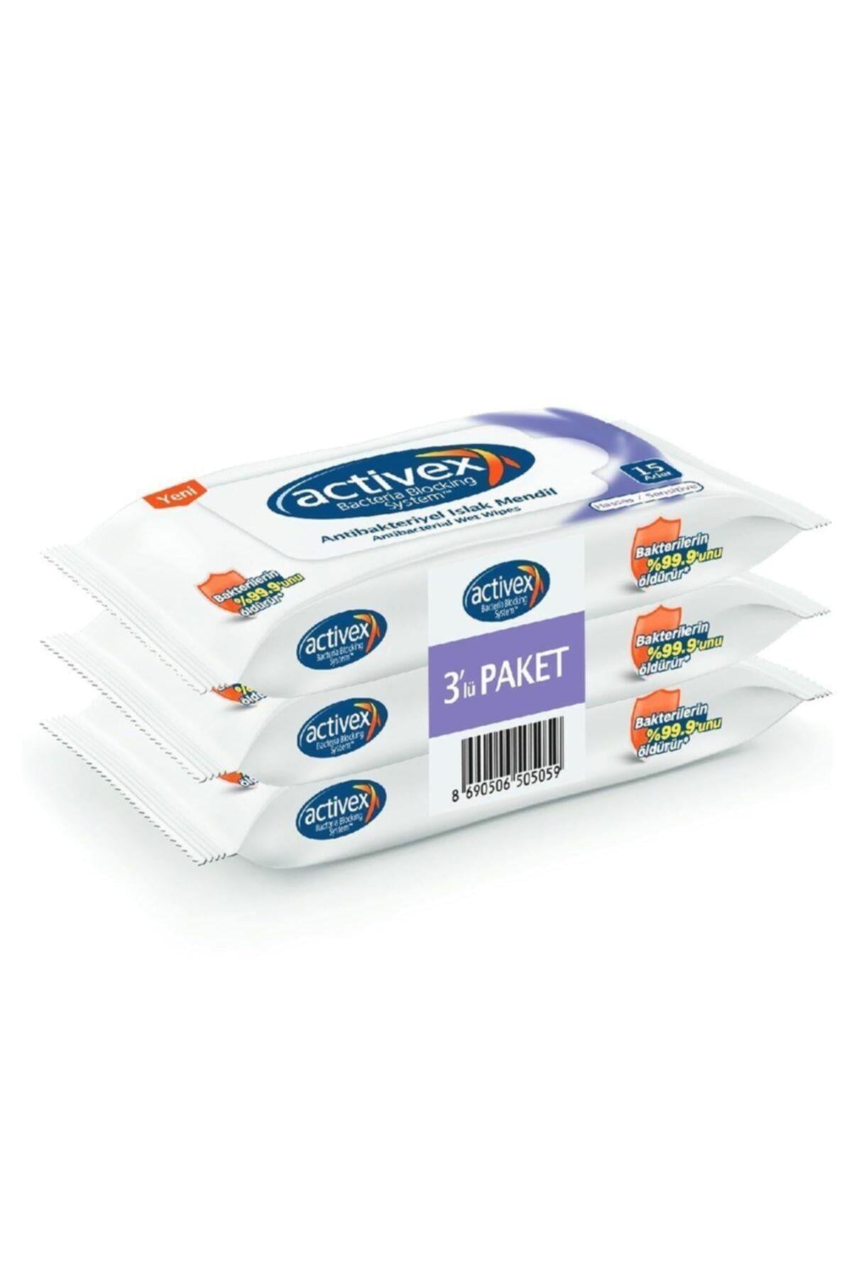Activex Antibakteriyel Islak Mendil Hassas 3lü Cep Boy 45 Yaprak