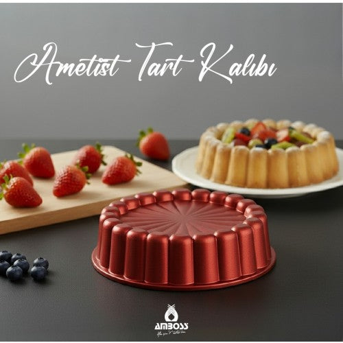 Amboss Ametist 26 cm Döküm Tart Kalıbı (Kırmızı) Fiyatı