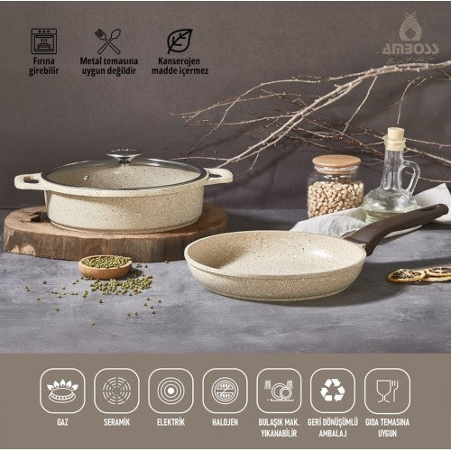 Amboss Montana 3 Parça Döküm Set (CAPPUCİNO)