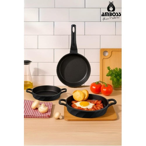 Amboss Vento 3 Parça Döküm 26 cm Tava 18-20 cm Sahan Seti Fiyatı