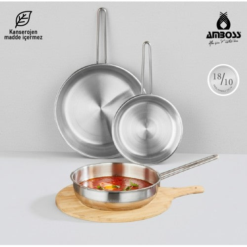 Amboss Vento Steel İndüksiyon Tabanlı 3 Parça Tava Seti 20-24-28