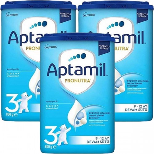 Aptamil 3 Pronutra Devam Sütü 800 g 9-12 Ay Akıllı Kutu x 3 Adet