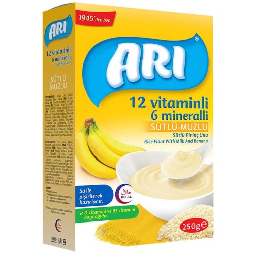 Arı Mama Sütlü Muzlu Pirinç Unu 250 gr x 3 adet Fiyatı