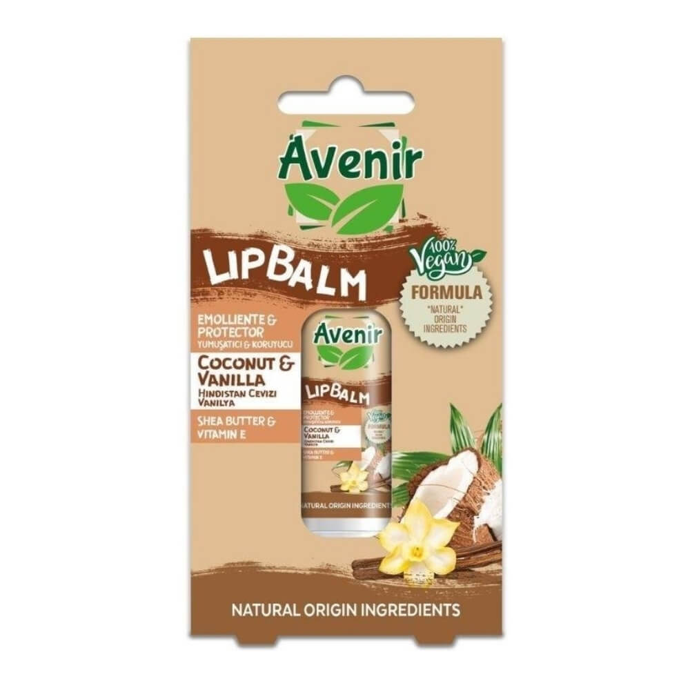 Avenir Lip Balm Vegan Formula Coconut & Vanilla 5.2 Gr