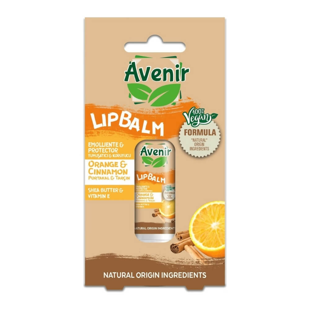 Avenir Lip Balm Vegan Formula Orange & Cinnamon 5.2 Gr