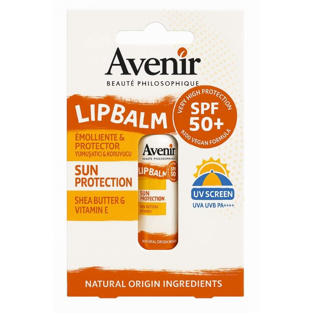Avenir Lip Balm Vegan Formula Spf50 Sun Protection 5.2 Gr