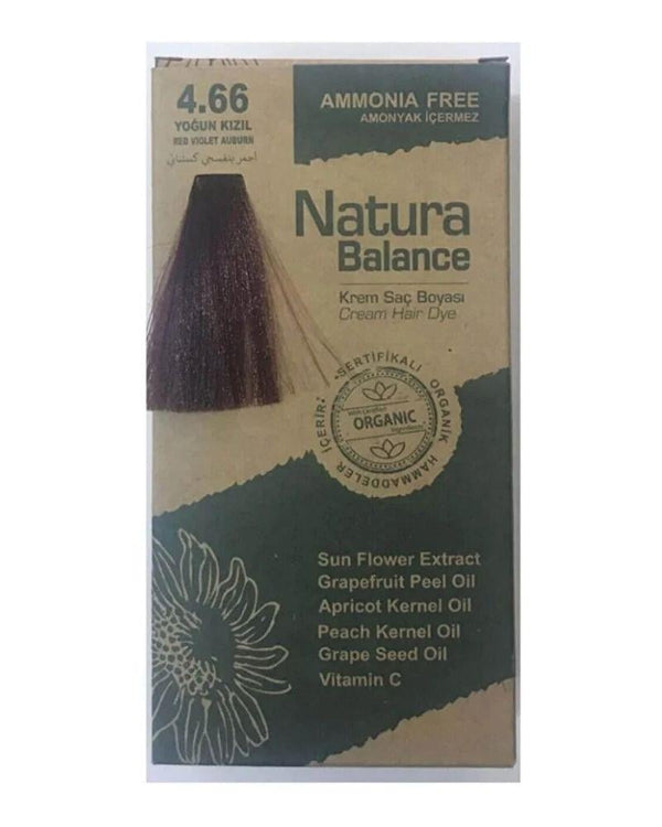 Natura Balance saç boyası 4.66 Yoğun Kızıl