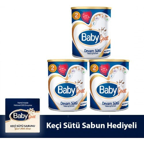 Baby Goat 2 Keçi Sütü Bazlı Devam Sütü 400 gr 3 lü ( Sabun