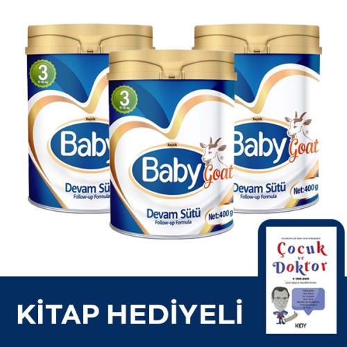 Baby Goat 3 Keçi Sütü Bazlı Devam Sütü 400 gr 3 lü ( Kitap