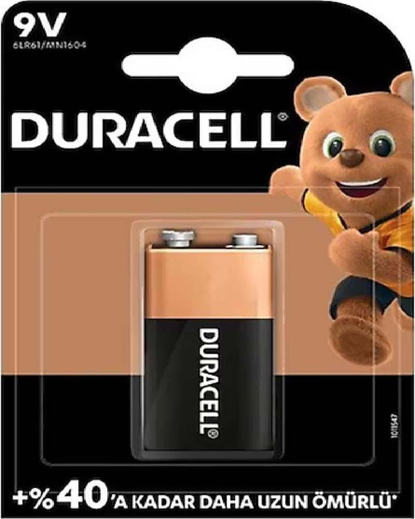 Duracell Alkalin 9 Volt Pil