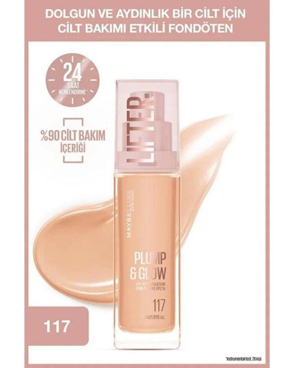 Maybelline New York Lifter Niasinamid ve Hyalüronik Asit İçeren Aydınlatan Fondöten - 117