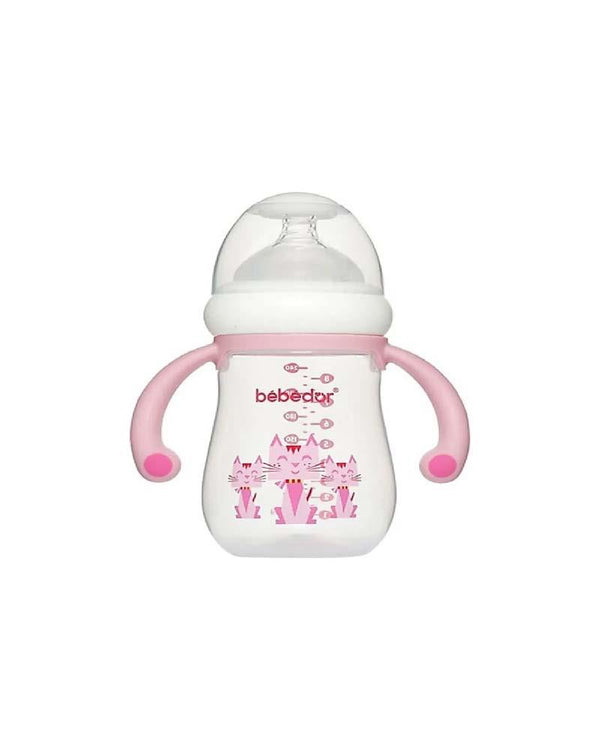 Bebedor Antikolik Geniş Ağız Kulplu Biberon 240ml Pembe 99322