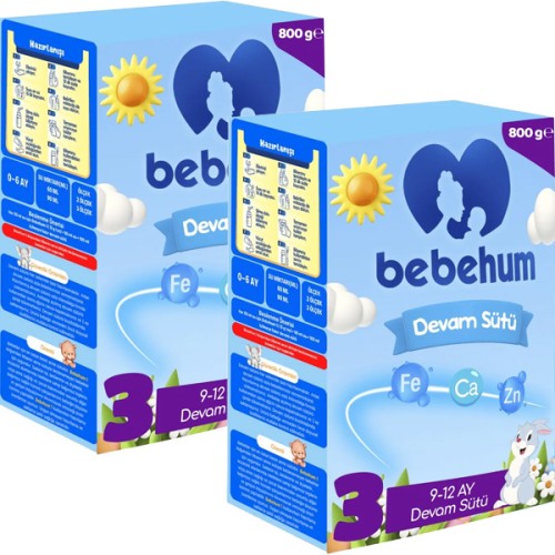 Bebehum 3 No Devam Sütü 9-12 Ay 800 gr x 2 Adet Fiyatı