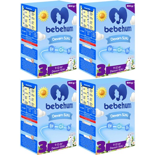 Bebehum 3 No Devam Sütü 9-12 Ay 800 gr x 4 Adet Fiyatı