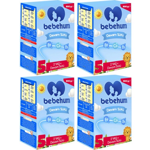 Bebehum 5 No Devam Sütü 2 Yaş+ 800 gr x 4 Adet Fiyatı
