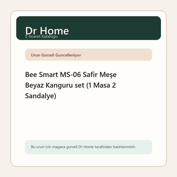 Bee Smart MS-06 Safir Meşe Beyaz Kanguru set (1 Masa 2 Sandalye)
