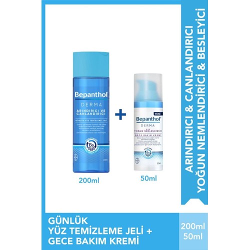 Bepanthol Derma Yoğun Nemlendirici Gece Kremi ve Yüz Yıkama Jeli