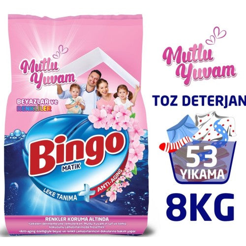 Bingo Matik Mutlu Yuvam Renkli ve Beyazlar Toz Çamaşır Deterjanı