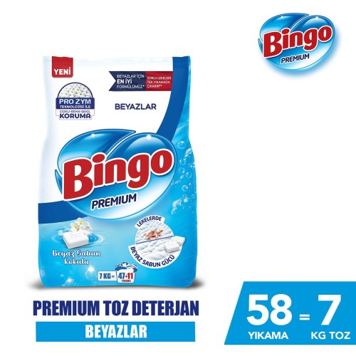 Bingo Premium Toz Çamaşır Deterjanı Beyaz 7 kg Fiyatı
