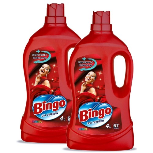 Bingo Renkli Sıvı Bakım Çamaşır Deterjanı 4 lt x 2 Adet Fiyatı
