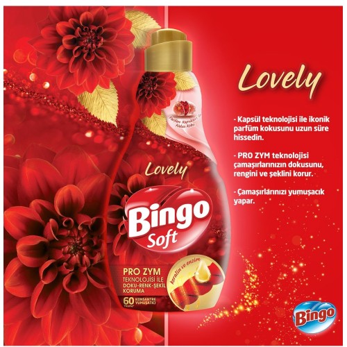 Bingo Soft Konsantre Çamaşır Yumuşatıcısı Lovely 1,44 lt x 2