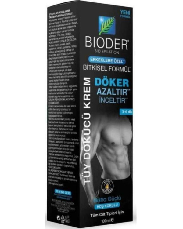 Bioder Erkeklere Özel Tüy Dökücü Krem 100 ml Tüy Azaltıcı Etki