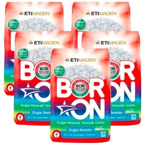 Boron Doğal Mineralli Temizlik Ürünü Renkliler İçin 4 Kg x 5