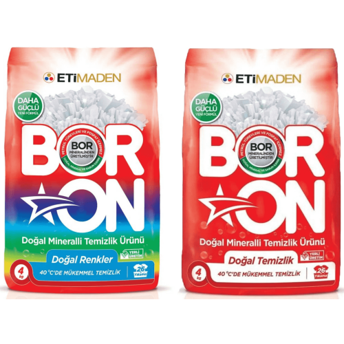 Boron Toz Çamaşır Deterjanı Renkliler ve Beyazlar İçin 4 kg x