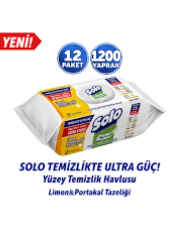 Solo Limon Portakal Tazeliği Yüzey Temizlik Havlusu 100 Yaprak