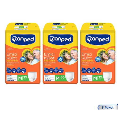 Canped Emici Külot Orta Boy Medium 30 Adet x 3 Adet Fiyatı