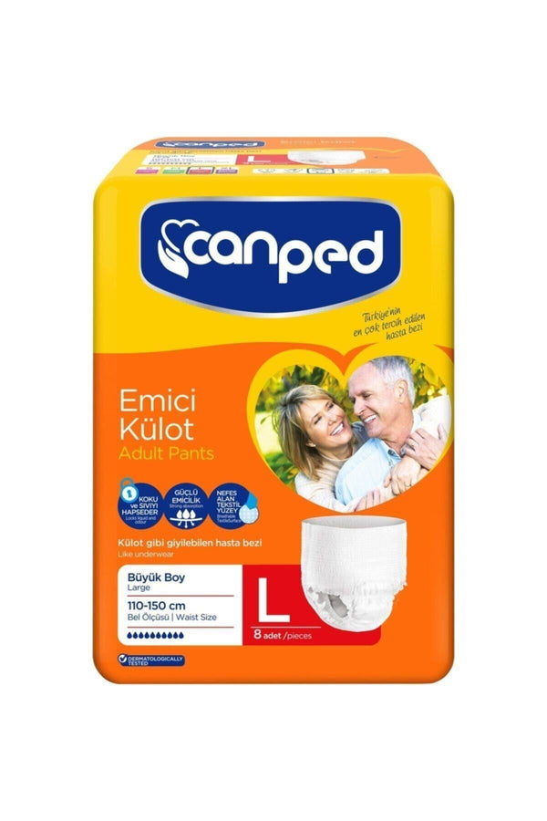 Canped Külotlu Hasta Bezi Emici Külot Large 8li