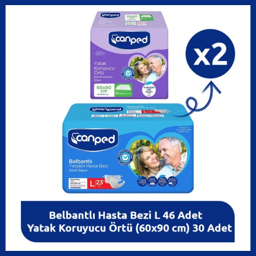 Canped L Bakım Paketi – 23 Hasta Bezi + 30 Yatak Koruyucu Fiyatı