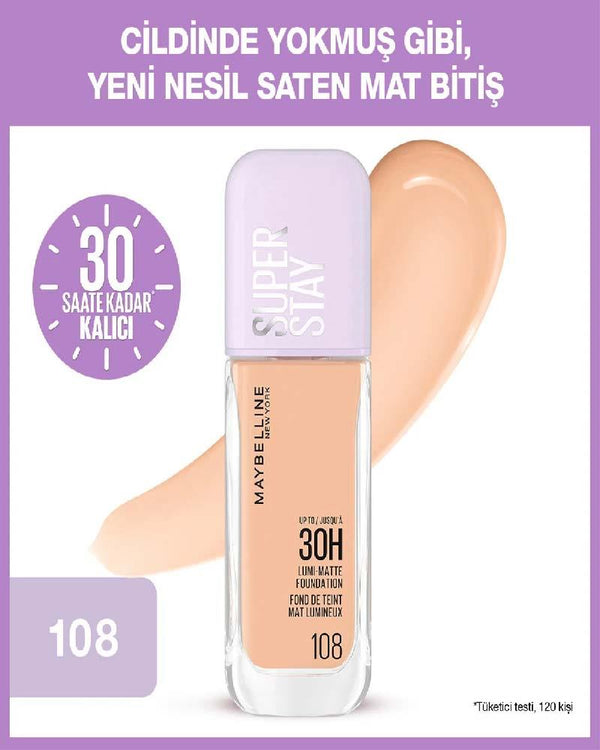 Maybelline Fondöten Super Stay Lumi Matte 108