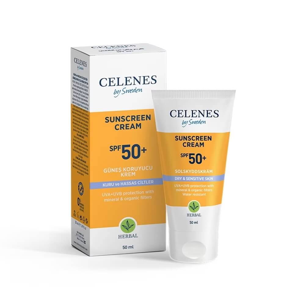 Celenes Herbal Kuru ve Hassas Güneş Kremi Spf50 50 Ml