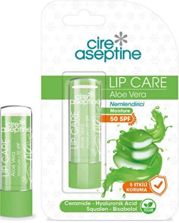 CIRE ASEPTINE Lip Care Aloe Vera 50 SPF Dudak Bakım Kremi 4,5 G