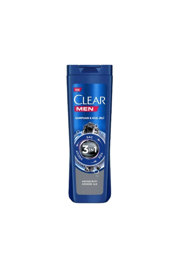 Clear Men 3 in 1 Şampuan & Duş Jeli Arındırıcı Kömür 350 ml