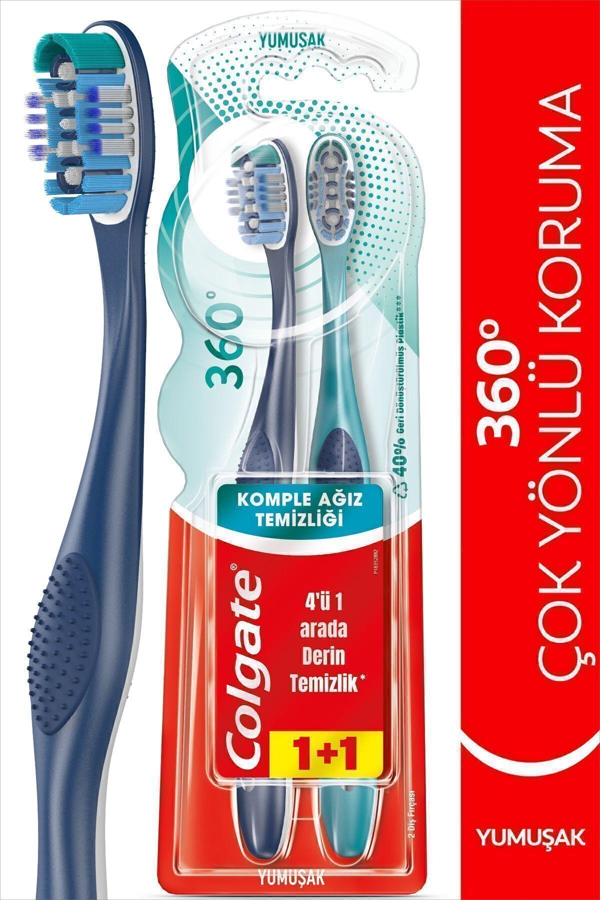 Colgate 360 Komple Ağız Temizliği Çok Yönlü Koruma Yumuşak Diş Fırçası 1+1