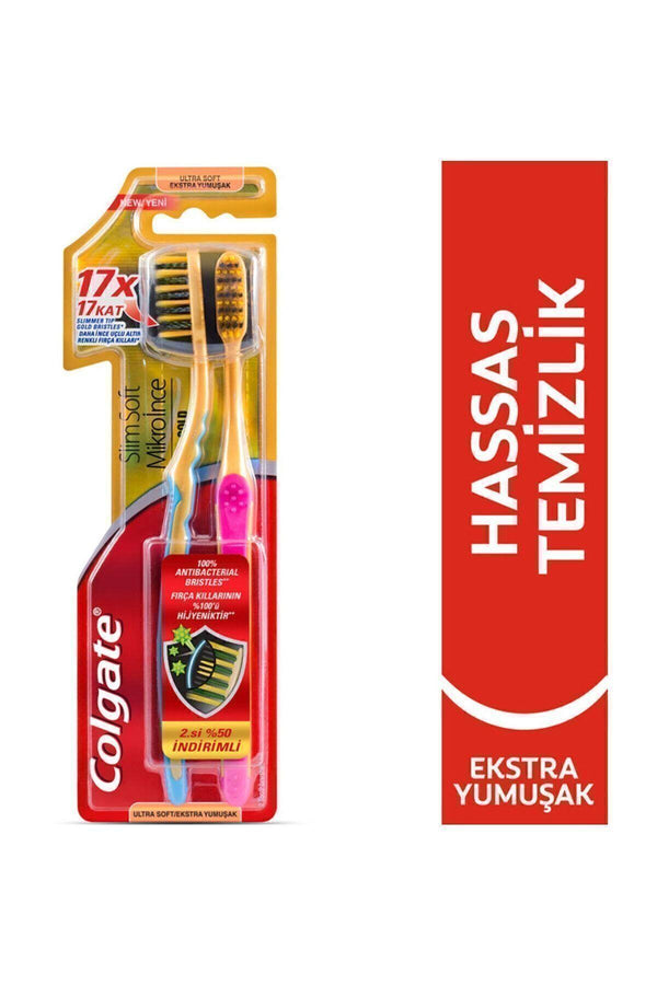 Colgate Mikro İnce gold Diş Fırçası Ekstra Yumuşak 1+1