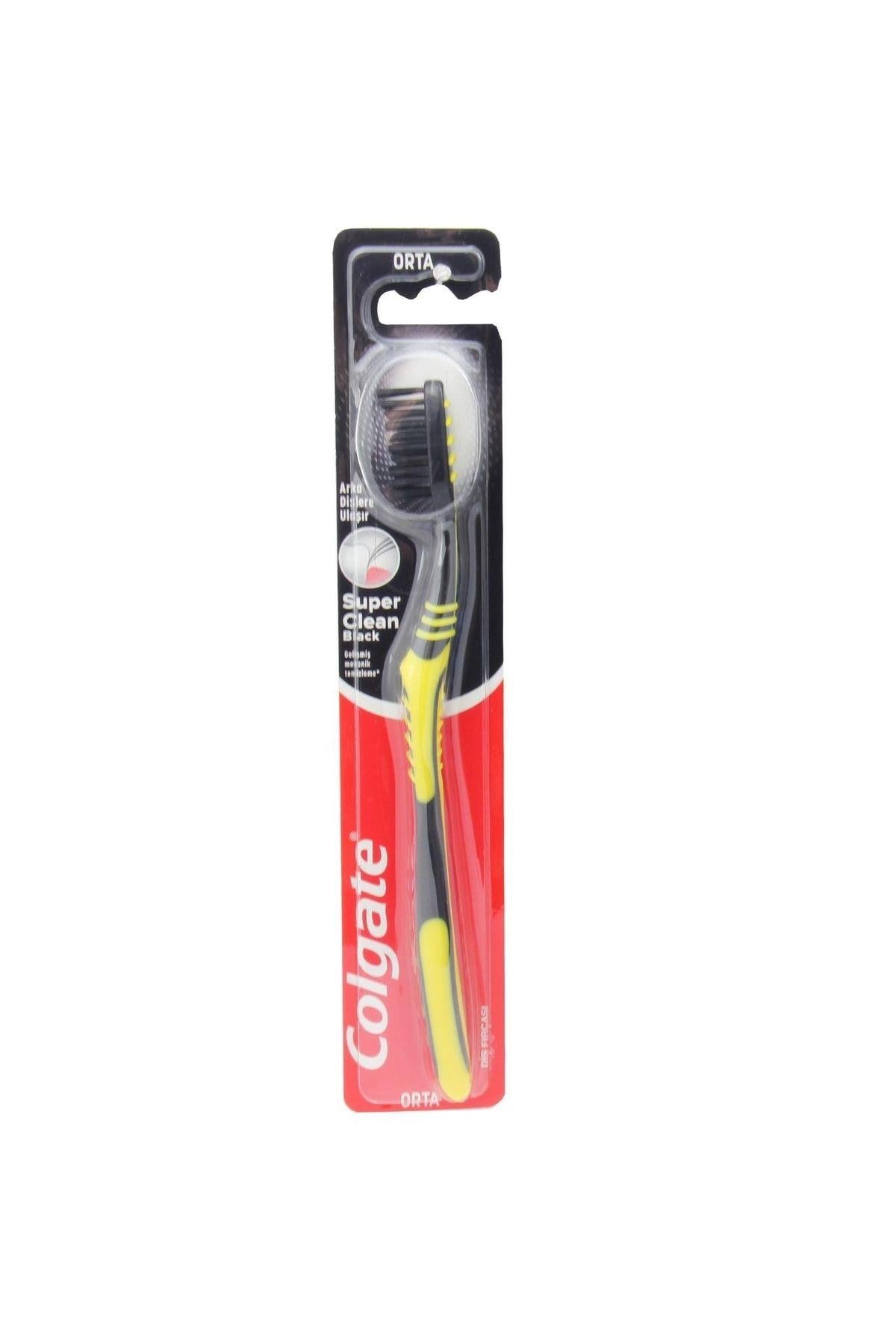 Colgate Süper Clean Black Orta Diş Fırçası Sarı
