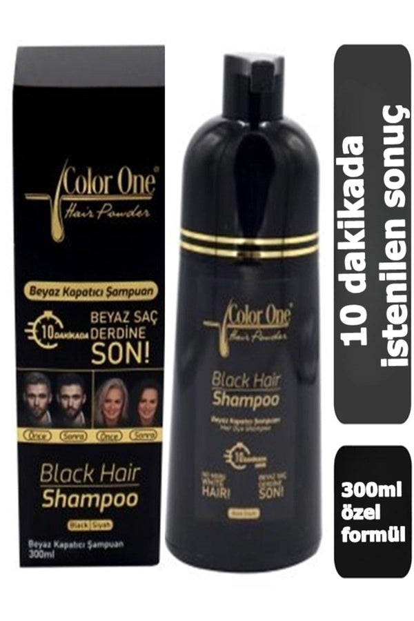 Color One Hair Powder Color One Beyaz Saçlar Için Siyahlaştırıcı Şampuan Boya 300 ml Black Shampoo Siyah Şampuan