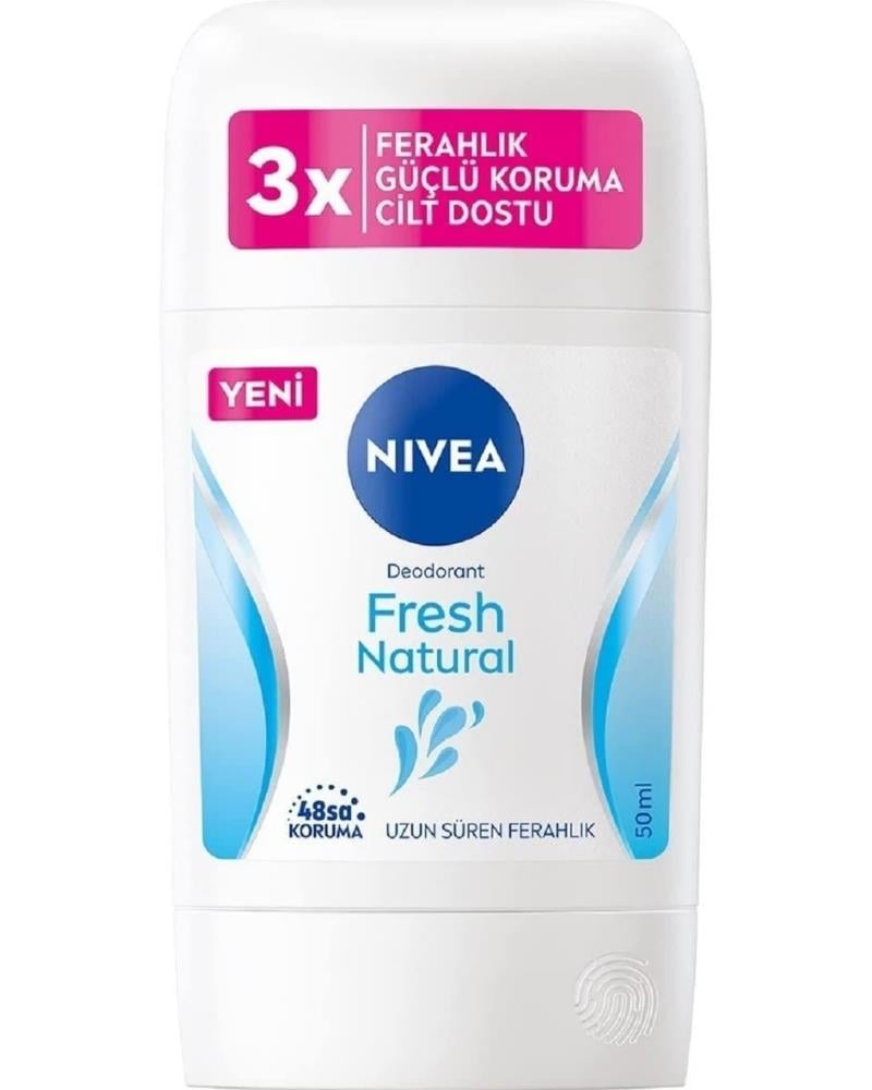 NIVEA Kadın Stick Deodorant Fresh Natural 50ml, 48 Saat Deodorant Koruması, Ter Kokusu Karşıtı