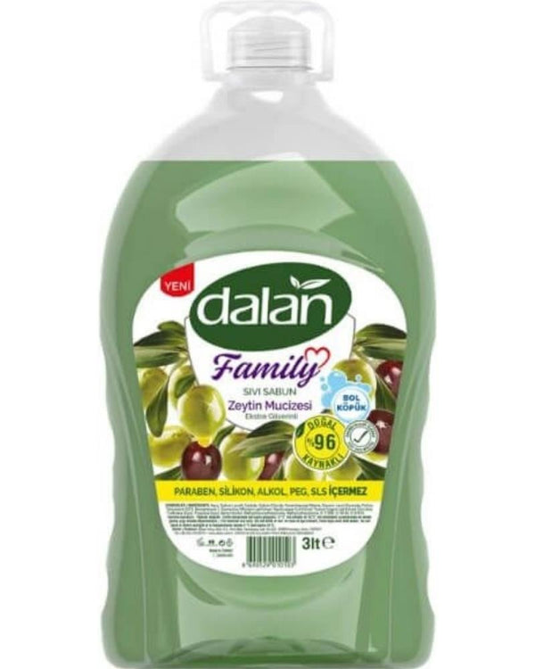 Dalan Sıvı Sabun 3 L. Zeytin Mucizesi Paraben, Silikon, Alkol, Peg, Sls Içermez