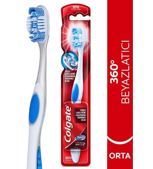 Colgate 360 Visible White Beyazlatıcı Orta Diş Fırçası