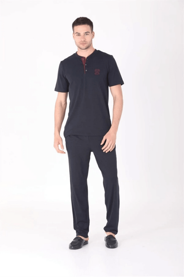 Ds Damat 224016 4'lü Penye Pijama Lacivert