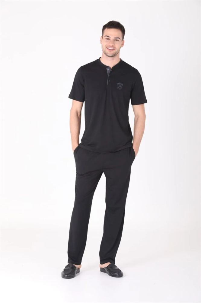 Ds Damat 224016 4'lü Penye Pijama Siyah
