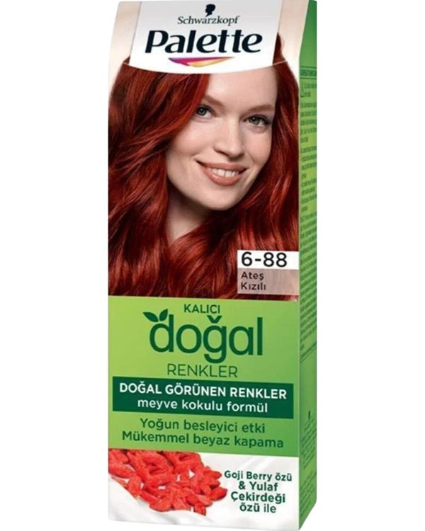 Palette Kalıcı Doğal Renkler Saç Boyası 6-88 Ateş Kızılı