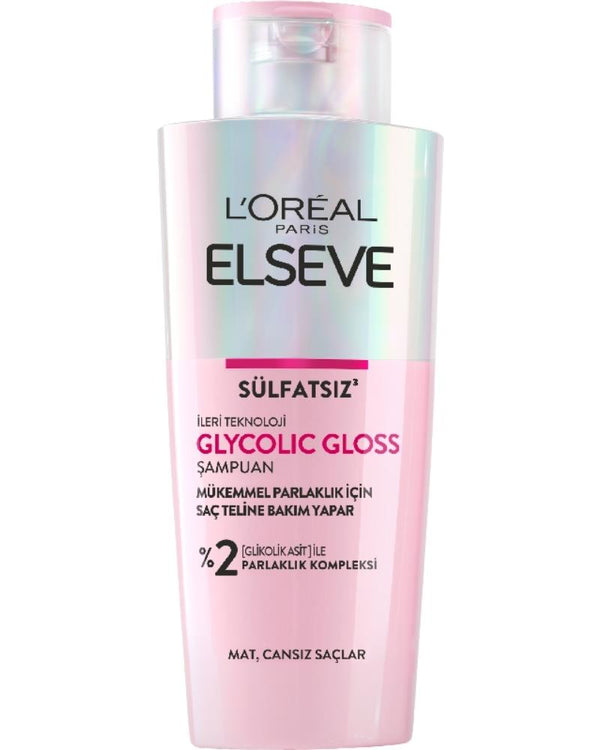 ELSEVE Glycolic Gloss Mükemmel Parlaklık için Bakım Yapan Şampuan [Glikolik Asit] 200ml