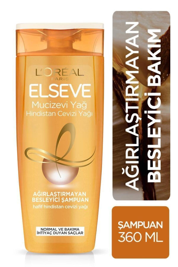 ELSEVE L'oréal Paris Mucizevi Hindistan Cevizi Yağı Ağırlaştırmayan Besleyici Şampuan 360 ml