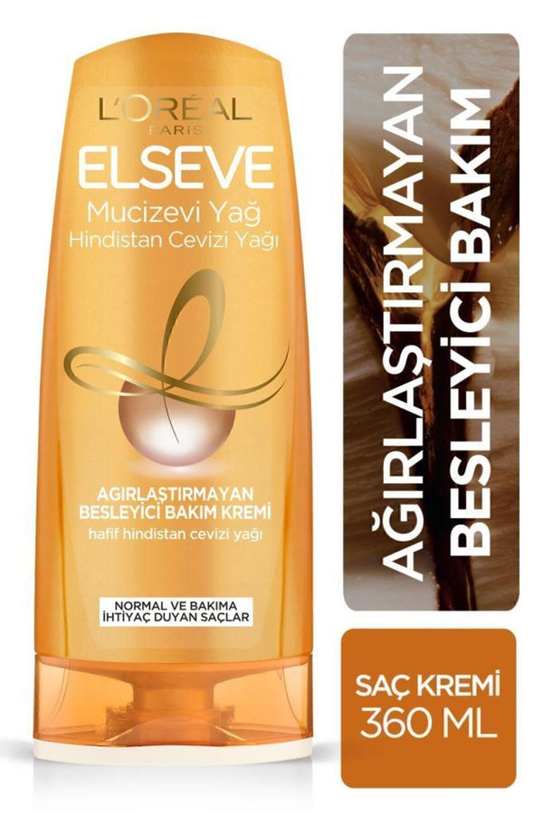 ELSEVE L'oréal Paris Mucizevi Hindistan Cevizi Yağı Ağırlaştırmayan Besleyici Bakım Kremi 360 ml